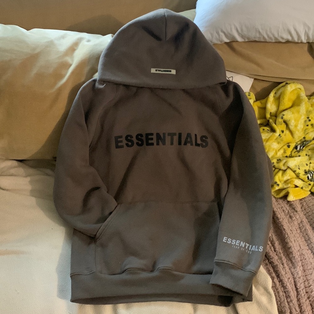 100% authentic brown essentials hoodie